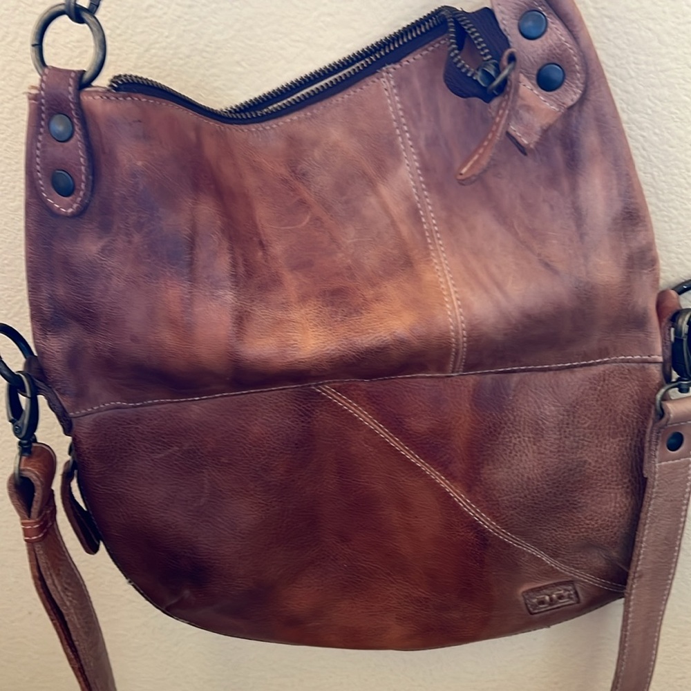 Bed Stu Brown Distressed Leather Hobo Bag - Picture 2 of 9